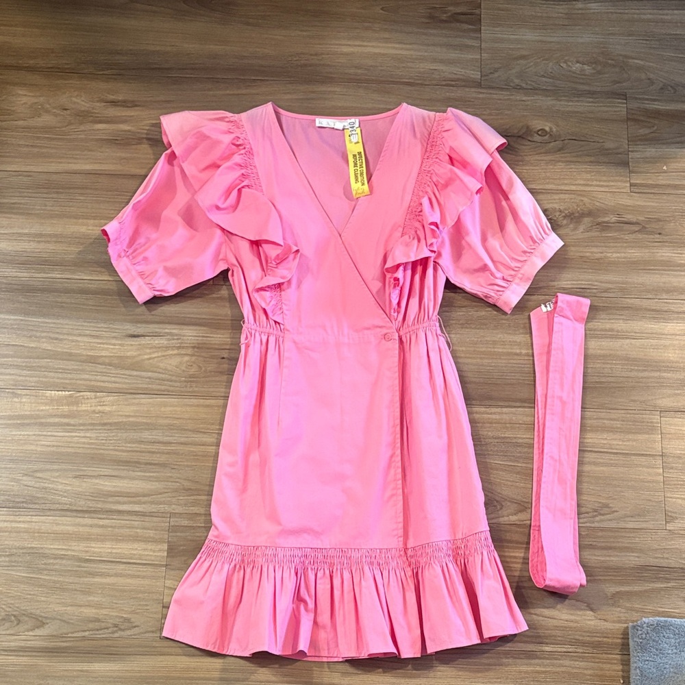 Zara Pink Ruffle Sleeve Dress